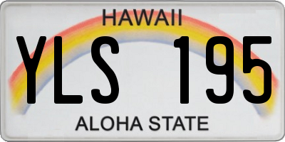 HI license plate YLS195