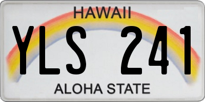 HI license plate YLS241