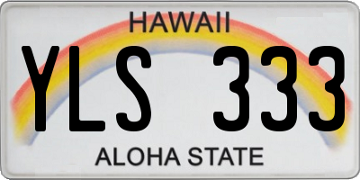 HI license plate YLS333
