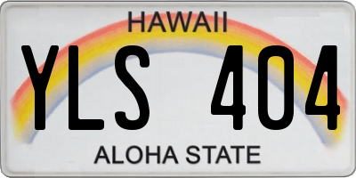 HI license plate YLS404