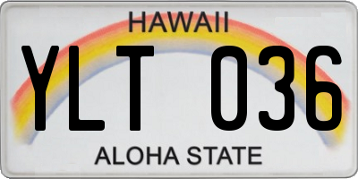 HI license plate YLT036