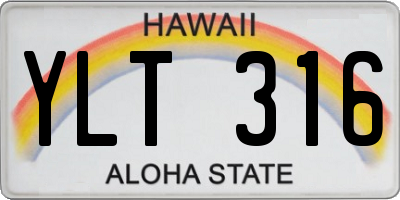 HI license plate YLT316