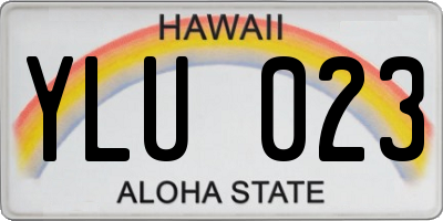 HI license plate YLU023