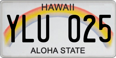 HI license plate YLU025