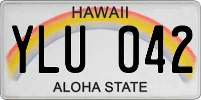 HI license plate YLU042