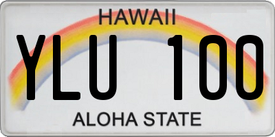 HI license plate YLU100