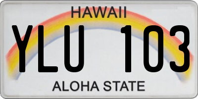 HI license plate YLU103