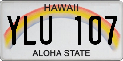 HI license plate YLU107