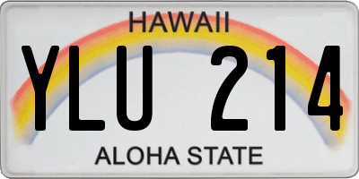 HI license plate YLU214
