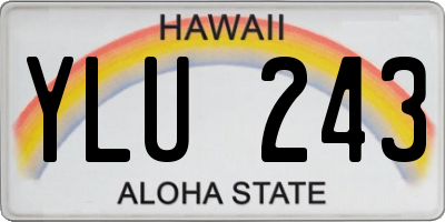 HI license plate YLU243
