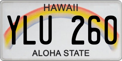 HI license plate YLU260
