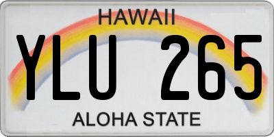 HI license plate YLU265