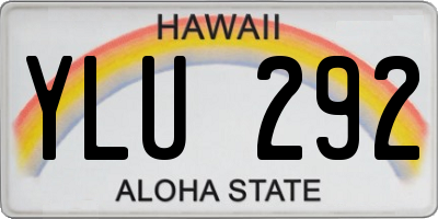 HI license plate YLU292