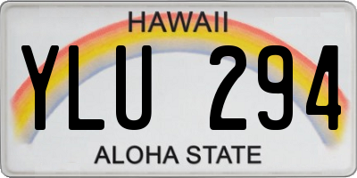 HI license plate YLU294