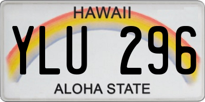HI license plate YLU296