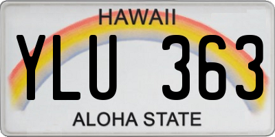 HI license plate YLU363