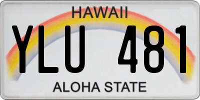 HI license plate YLU481