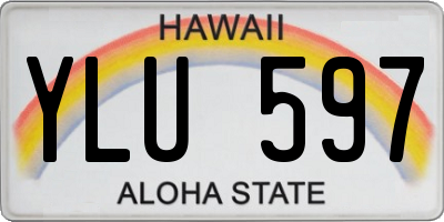 HI license plate YLU597