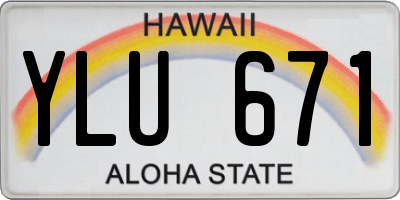 HI license plate YLU671