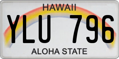 HI license plate YLU796