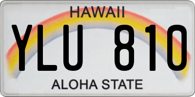 HI license plate YLU810