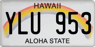 HI license plate YLU953