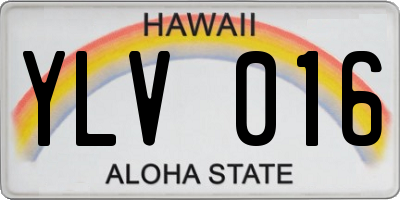 HI license plate YLV016