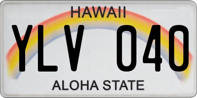 HI license plate YLV040