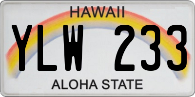 HI license plate YLW233