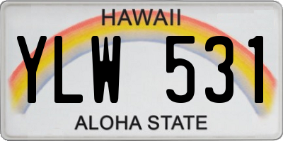 HI license plate YLW531