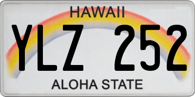 HI license plate YLZ252