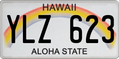 HI license plate YLZ623