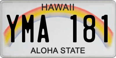 HI license plate YMA181