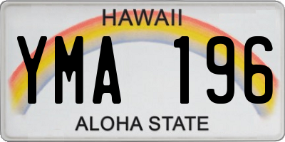 HI license plate YMA196