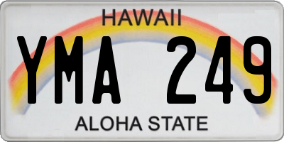 HI license plate YMA249
