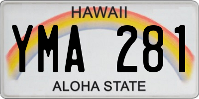 HI license plate YMA281