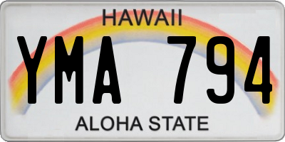 HI license plate YMA794