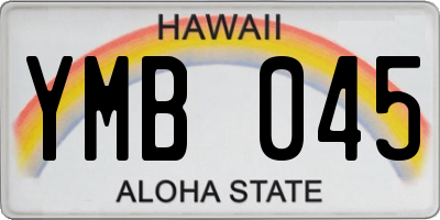 HI license plate YMB045