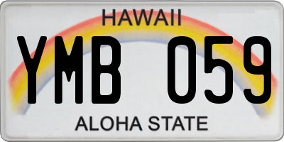 HI license plate YMB059