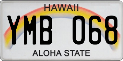 HI license plate YMB068