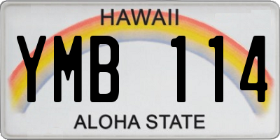 HI license plate YMB114