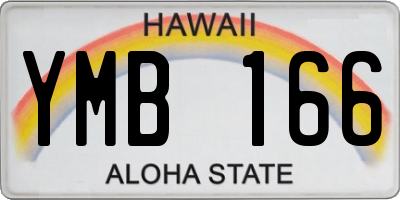 HI license plate YMB166