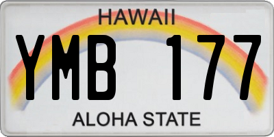 HI license plate YMB177