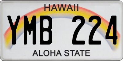 HI license plate YMB224