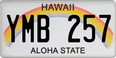 HI license plate YMB257