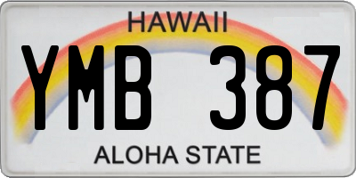 HI license plate YMB387