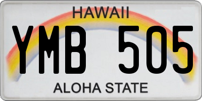 HI license plate YMB505