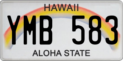 HI license plate YMB583