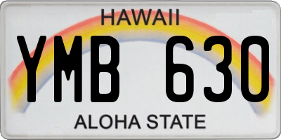 HI license plate YMB630