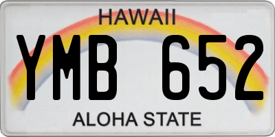 HI license plate YMB652